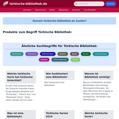 Screenshot türkische-bibliothek.de
