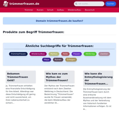 Screenshot trümmerfrauen.de
