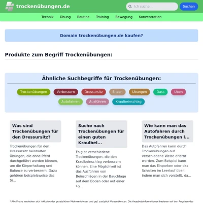 Screenshot trockenübungen.de