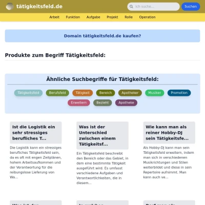 Screenshot tätigkeitsfeld.de