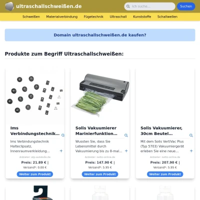 Screenshot ultraschallschweißen.de