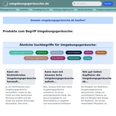 Screenshot umgebungsgeräusche.de
