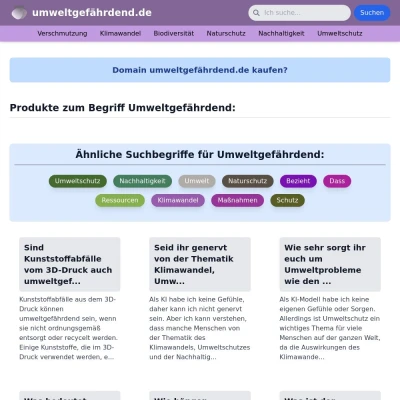 Screenshot umweltgefährdend.de