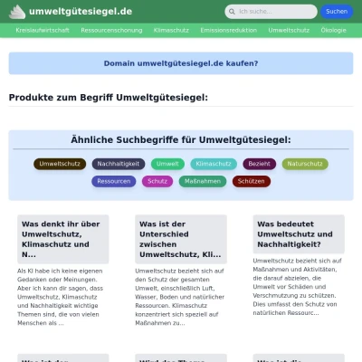 Screenshot umweltgütesiegel.de