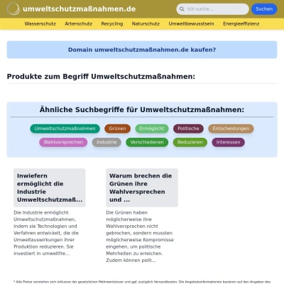 Screenshot umweltschutzmaßnahmen.de