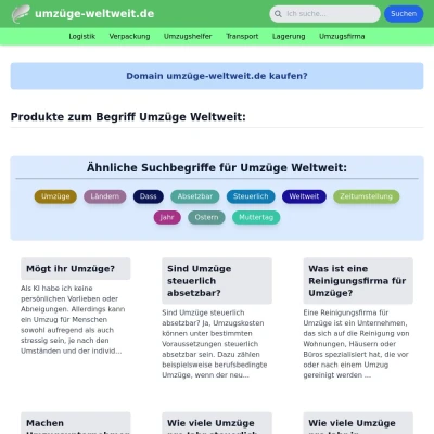 Screenshot umzüge-weltweit.de