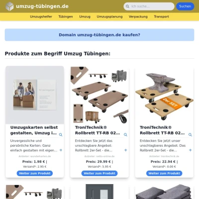 Screenshot umzug-tübingen.de