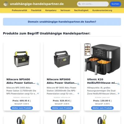 Screenshot unabhängige-handelspartner.de