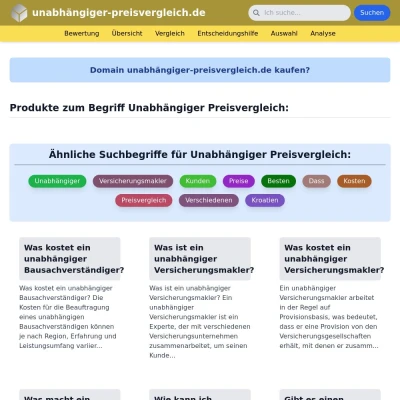 Screenshot unabhängiger-preisvergleich.de