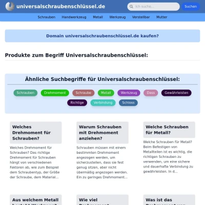 Screenshot universalschraubenschlüssel.de