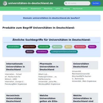 Screenshot universitäten-in-deutschland.de