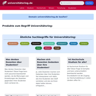 Screenshot universitätsring.de