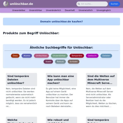 Screenshot unlöschbar.de