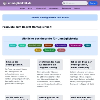 Screenshot unmöglichkeit.de