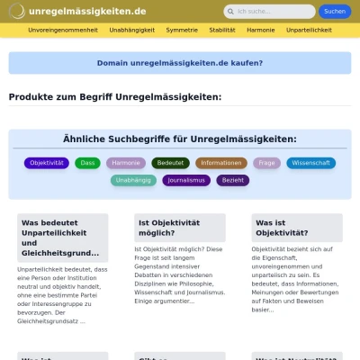 Screenshot unregelmässigkeiten.de