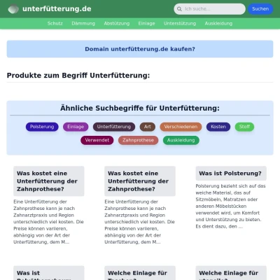 Screenshot unterfütterung.de