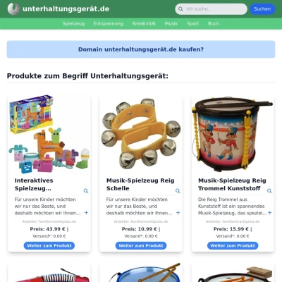 Screenshot unterhaltungsgerät.de