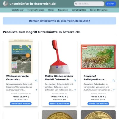 Screenshot unterkünfte-in-österreich.de