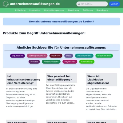 Screenshot unternehmensauflösungen.de