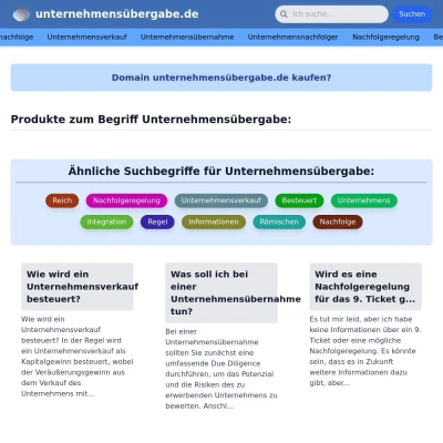 Screenshot unternehmensübergabe.de