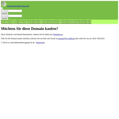 Screenshot unternehmensübertragung.de