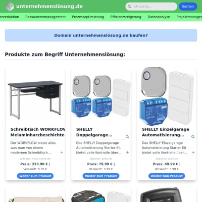 Screenshot unternehmenslösung.de