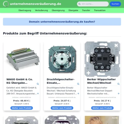 Screenshot unternehmensveräußerung.de