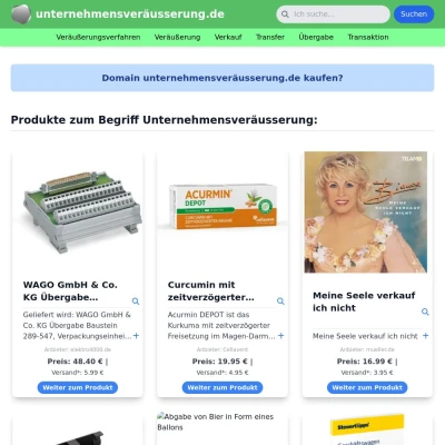 Screenshot unternehmensveräusserung.de