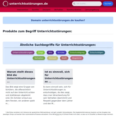 Screenshot unterrichtsstörungen.de
