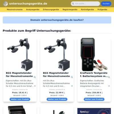 Screenshot untersuchungsgeräte.de