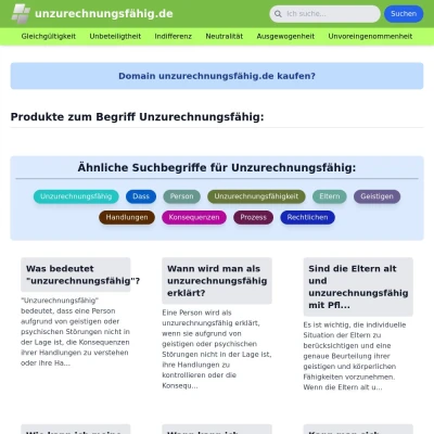 Screenshot unzurechnungsfähig.de