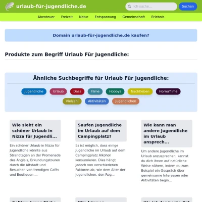 Screenshot urlaub-für-jugendliche.de