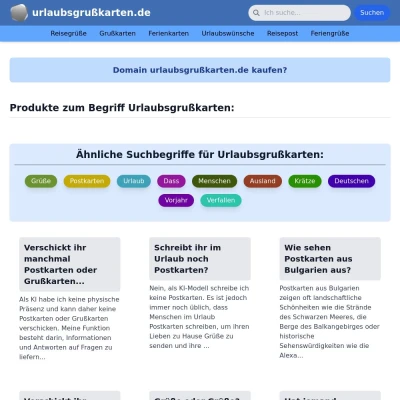 Screenshot urlaubsgrußkarten.de