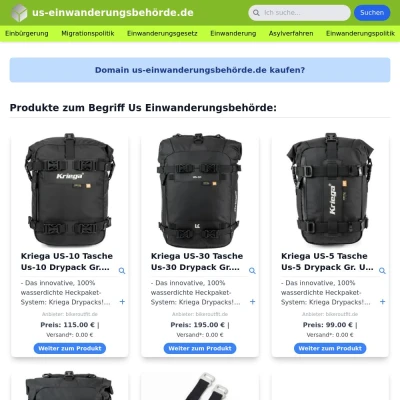 Screenshot us-einwanderungsbehörde.de