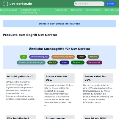 Screenshot usv-geräte.de