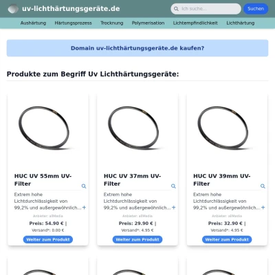 Screenshot uv-lichthärtungsgeräte.de