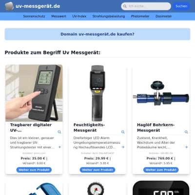 Screenshot uv-messgerät.de