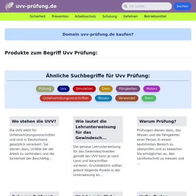 Screenshot uvv-prüfung.de