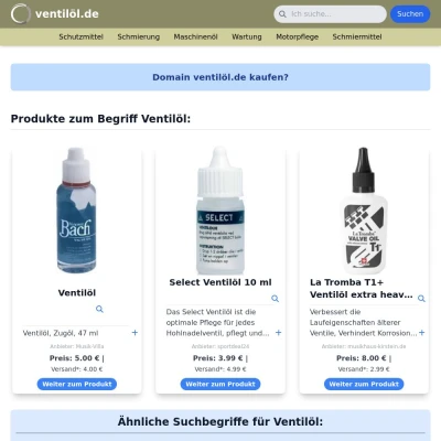 Screenshot ventilöl.de