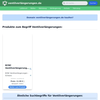 Screenshot ventilverlängerungen.de