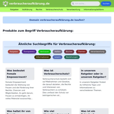 Screenshot verbraucheraufklärung.de