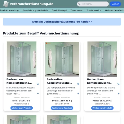 Screenshot verbrauchertäuschung.de