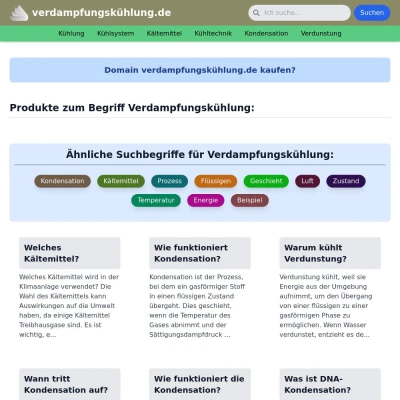 Screenshot verdampfungskühlung.de