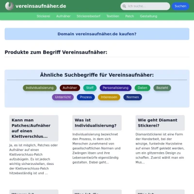 Screenshot vereinsaufnäher.de