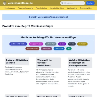 Screenshot vereinsausflüge.de