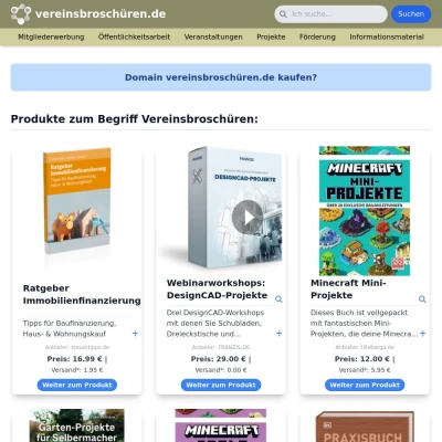 Screenshot vereinsbroschüren.de