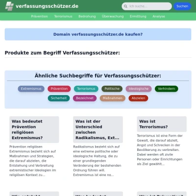 Screenshot verfassungsschützer.de