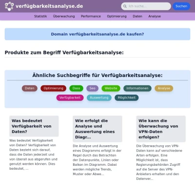 Screenshot verfügbarkeitsanalyse.de