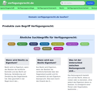 Screenshot verfügungsrecht.de