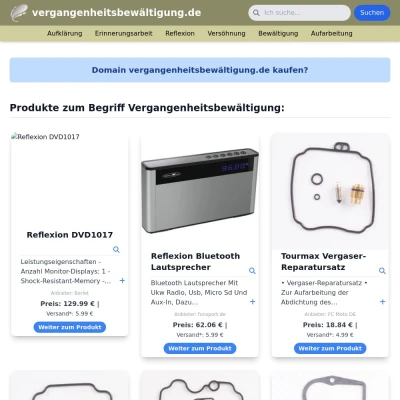 Screenshot vergangenheitsbewältigung.de